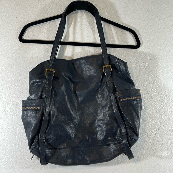 ELLIOTT LUCCA Leather Shoulder Handbag Tote Bag Purse With Gold Tone Hardware - Picture 1 of 16